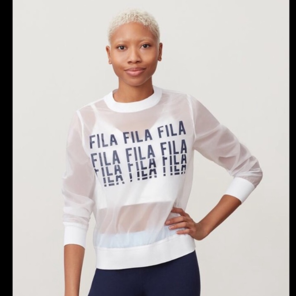 Fila Sheer Woven Sweatshirt in White